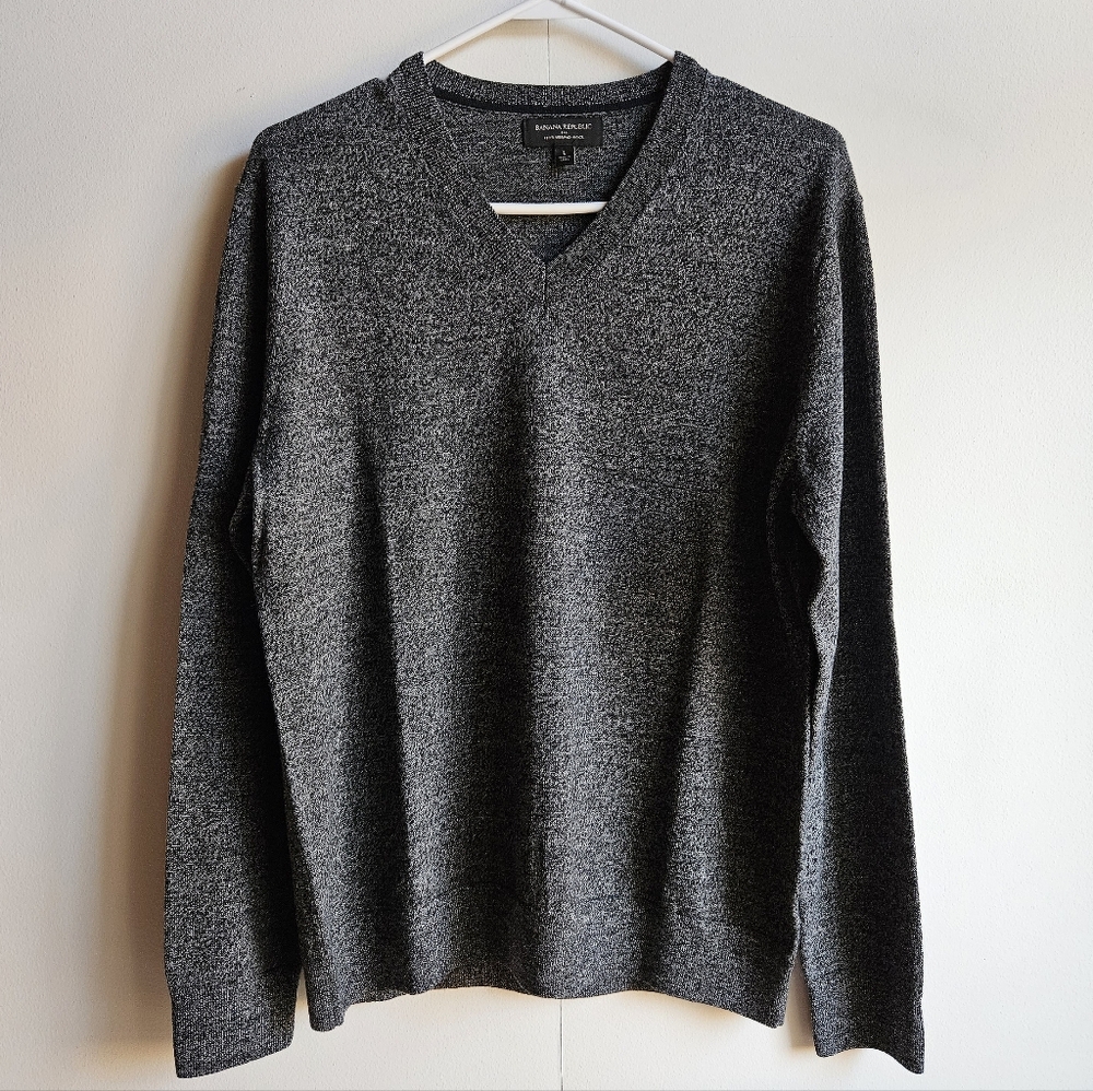 Banana Republic 100% Merino Wool V-Neck Sweater in Men's L